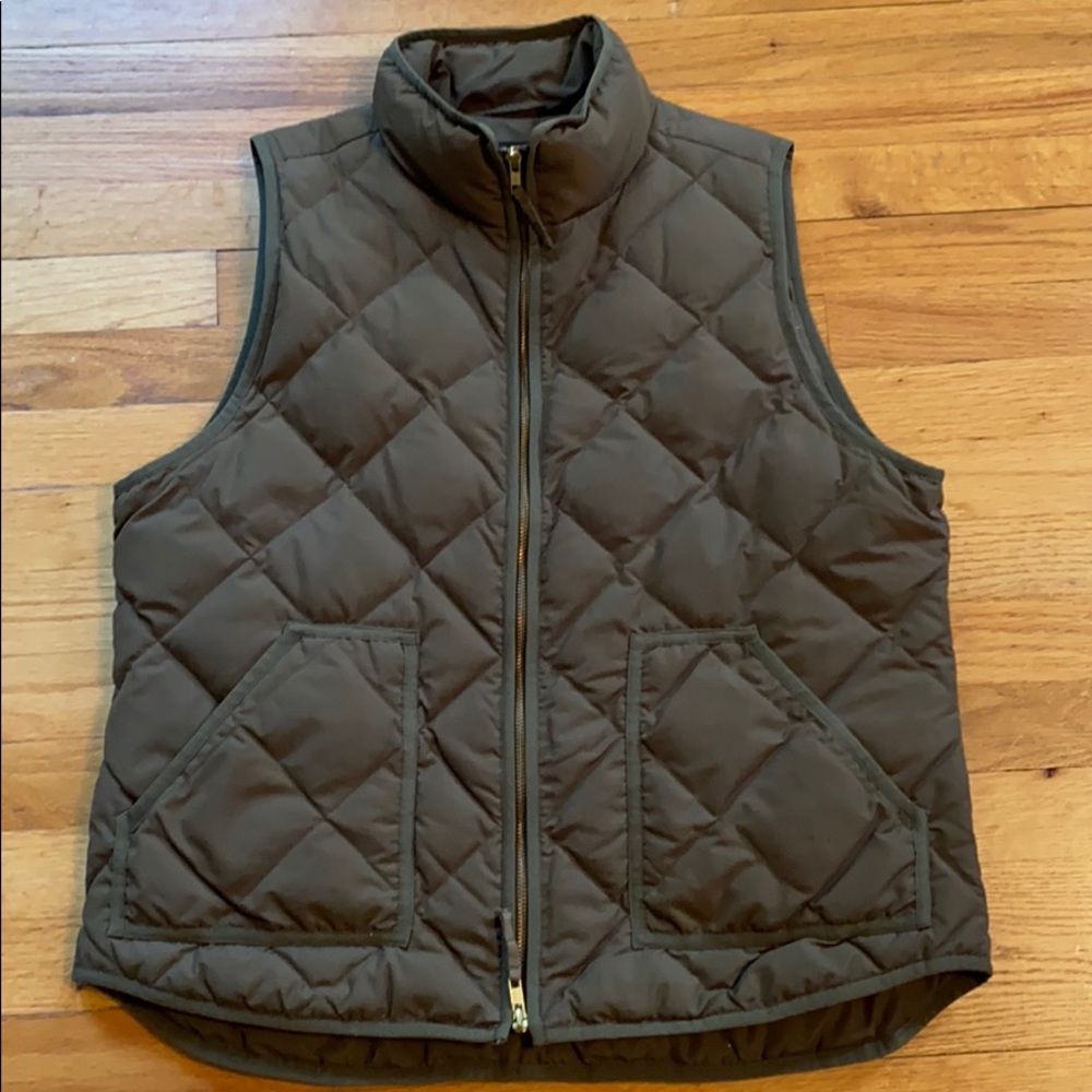 XL J.Crew Green Quilted Vest